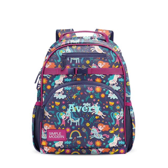 Navy blue children's backpack personalized with Navy blue children's backpack personalized with