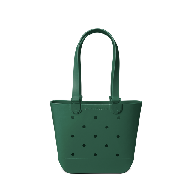Forest green tote bag with black polka dot pattern, featuring a clean neutral background Forest green tote bag with black polka dot pattern, featuring a clean neutral background