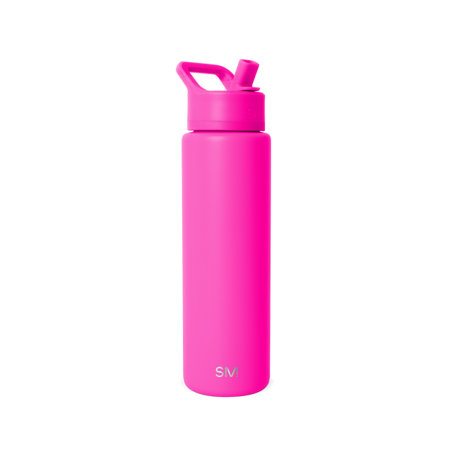Hot pink water bottle with white background Hot pink water bottle with white background