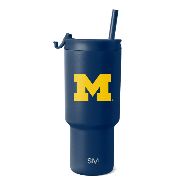 Deep navy blue tumbler with bright golden yellow Deep navy blue tumbler with bright golden yellow