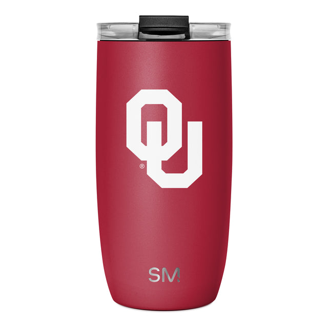Crimson red insulated tumbler with matte textured finish displayed against white background